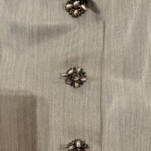 DANA BUCHMAN Gray Wool Blend Wide Leg Pants Suit - Picture 3 of 7